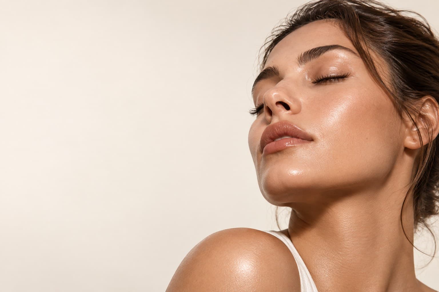 Natural skin photographed in quiet light